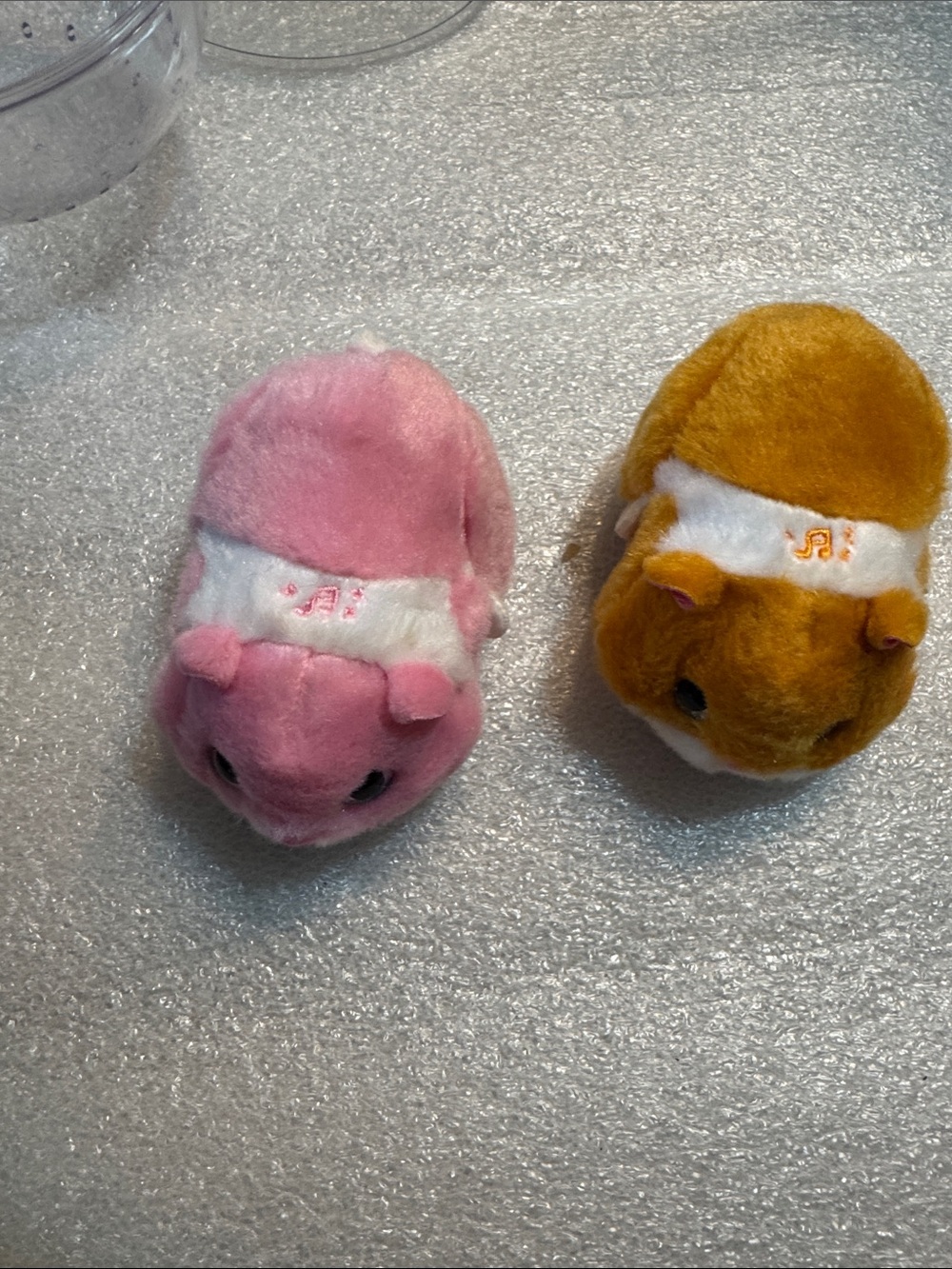Plush Small Battery Hamsters with Domes Toys in Pink and Orange - Pack of 2 - Picture 5 of 6